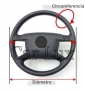 Funda de volante en piel perforada negra para coser